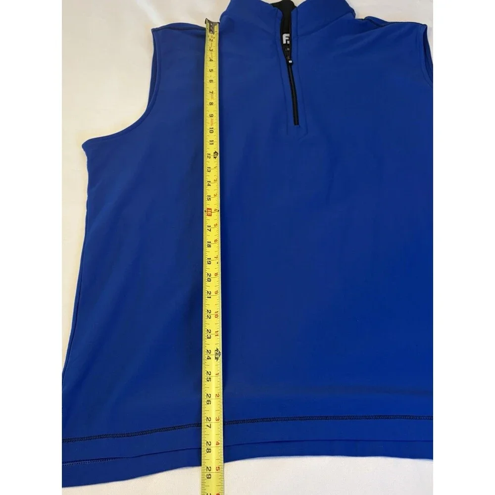 FOOTJOY 1/2 Zip Pullover Golf Vest Men XL Blue Gilet Mock Neck Performance